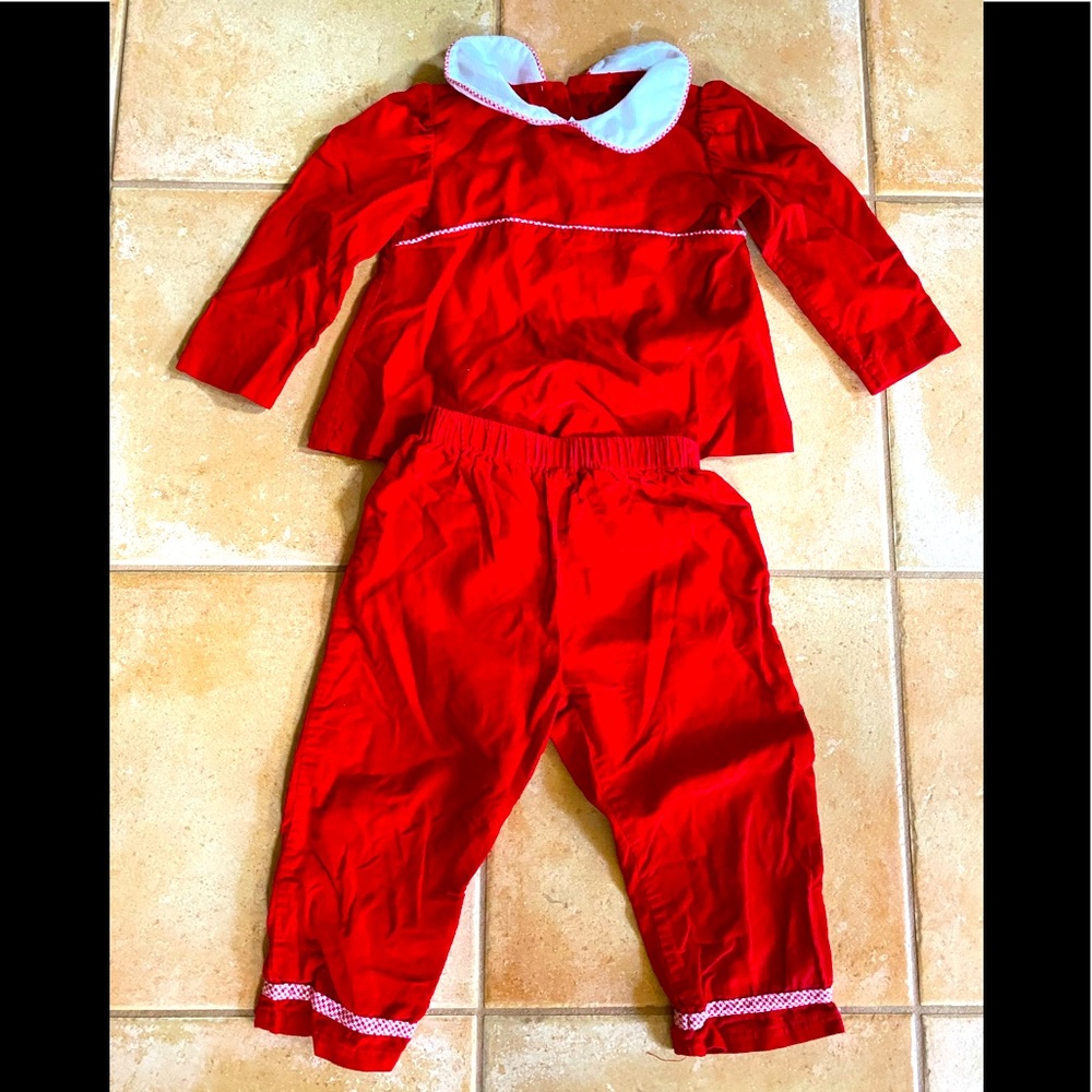 Funtasia 3T holiday too/pants set in red